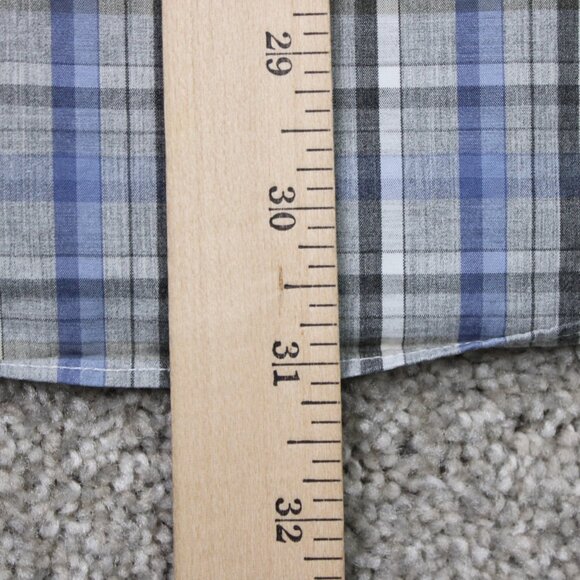 David Donahue Shirt Mens XL Gray/Blue/Purple 100% Cotton Long Sleeve Button Up - Picture 11 of 12